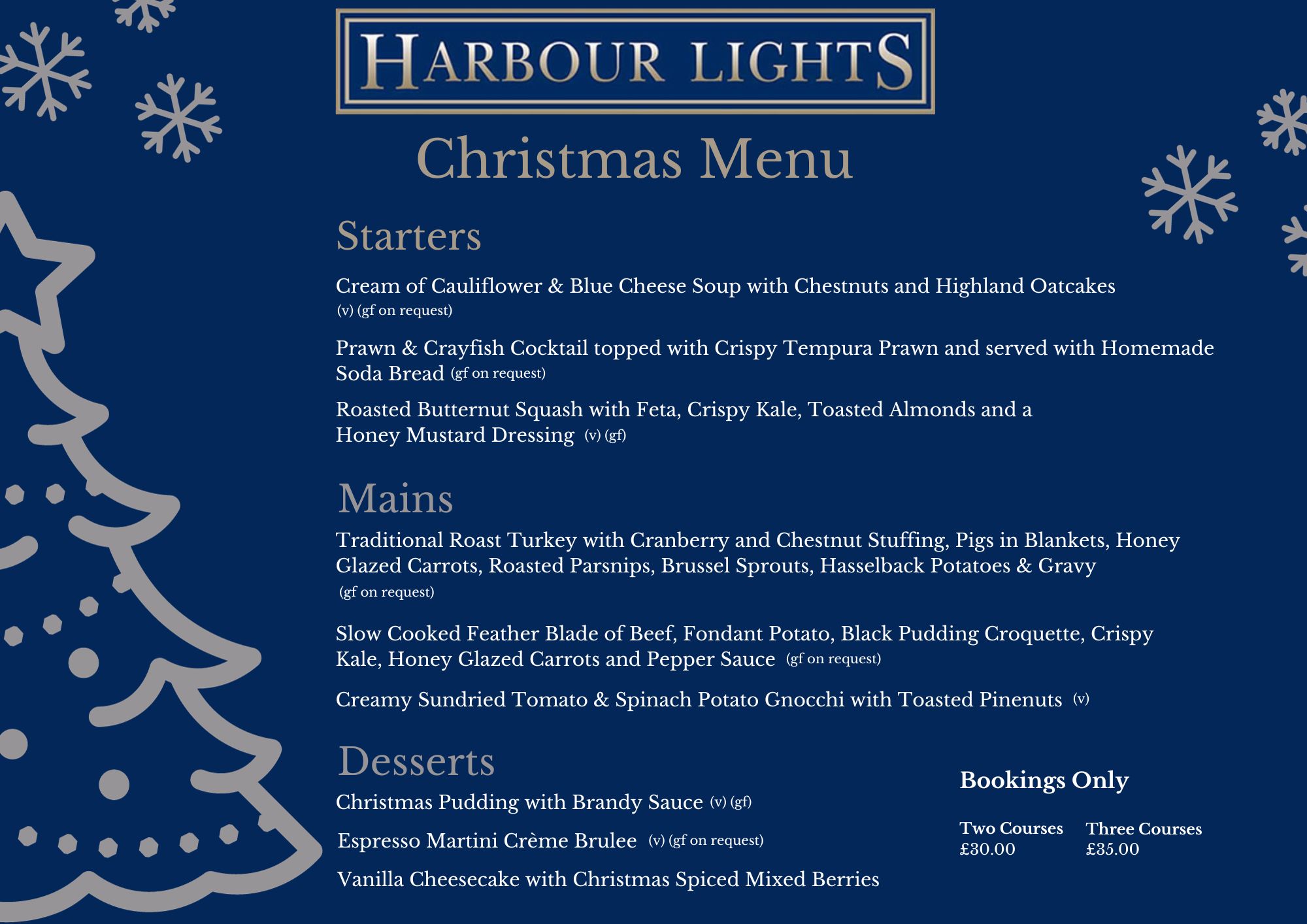 Christmas The Harbour Lights Cafe Lossiemouth Moray
